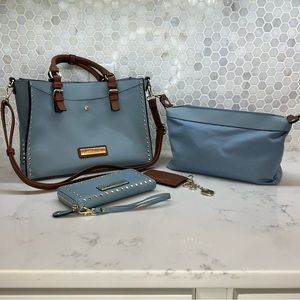 Four Piece Andrew Marc New York Studded Set in Blue